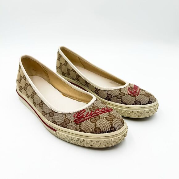 Gucci GG Supreme Monogram Slip On Flats Size 39, 9 - Picture 2 of 14